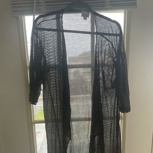 Long dark gray open cover up